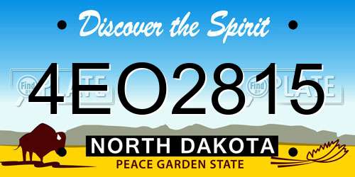 4EO2815 North Dakota License Plate