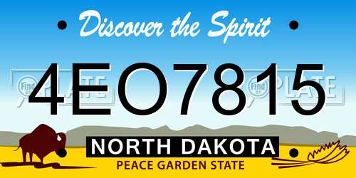 4EO7815 North Dakota License Plate
