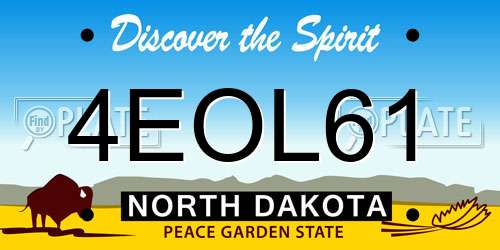 4EOL61 North Dakota License Plate