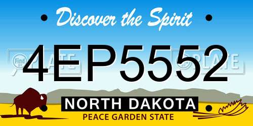 4EP5552 North Dakota License Plate