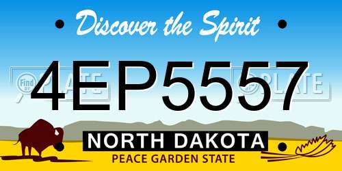 4EP5557 North Dakota License Plate