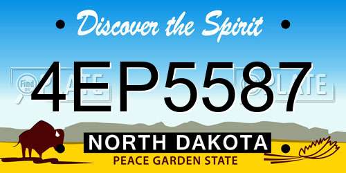 4EP5587 North Dakota License Plate