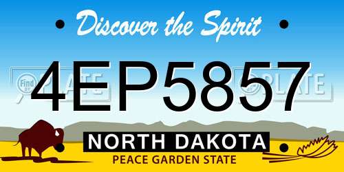 4EP5857 North Dakota License Plate