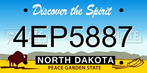 4EP5887 North Dakota License Plate