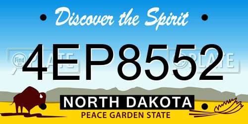 4EP8552 North Dakota License Plate