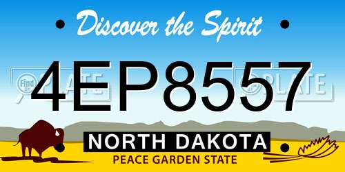 4EP8557 North Dakota License Plate
