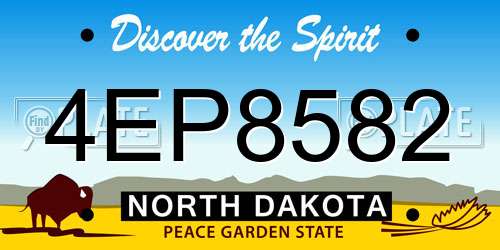 4EP8582 North Dakota License Plate
