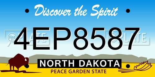 4EP8587 North Dakota License Plate