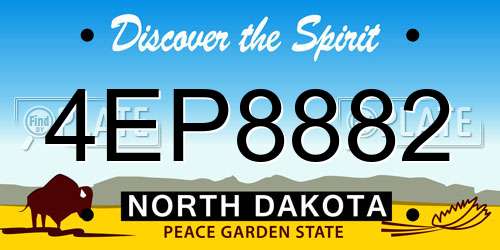 4EP8882 North Dakota License Plate