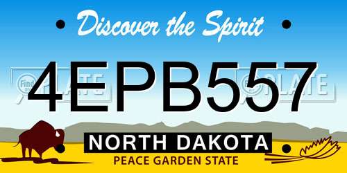 4EPB557 North Dakota License Plate