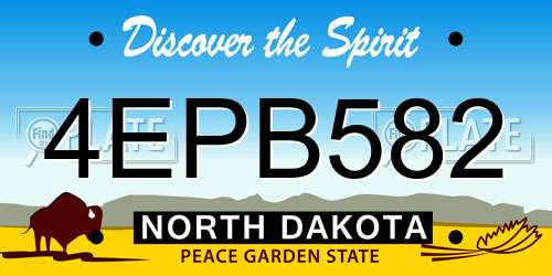 4EPB582 North Dakota License Plate