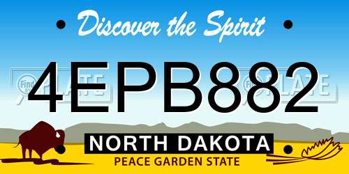 4EPB882 North Dakota License Plate