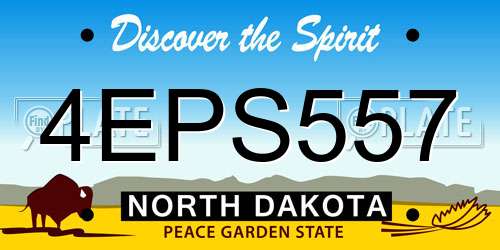 4EPS557 North Dakota License Plate