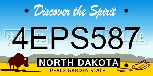 4EPS587 North Dakota License Plate