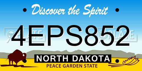 4EPS852 North Dakota License Plate