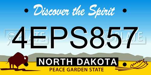 4EPS857 North Dakota License Plate