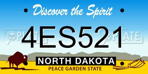 4ES521 North Dakota License Plate