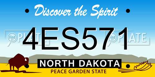 4ES571 North Dakota License Plate