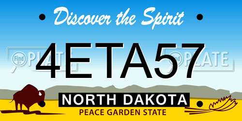 4ETA57 North Dakota License Plate