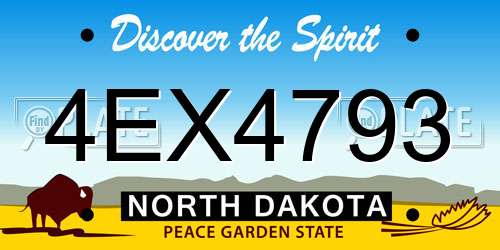 4EX4793 North Dakota License Plate