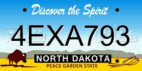4EXA793 North Dakota License Plate