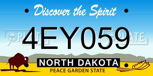 4EY059 North Dakota License Plate