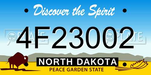 4F23002 North Dakota License Plate