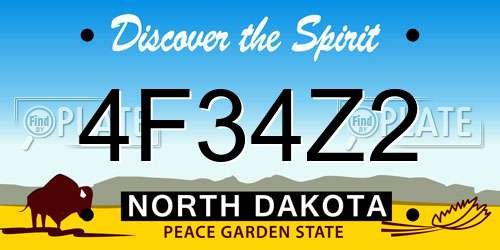 4F34Z2 North Dakota License Plate