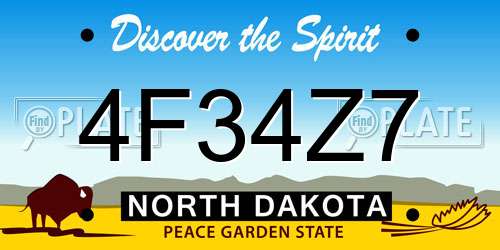 4F34Z7 North Dakota License Plate