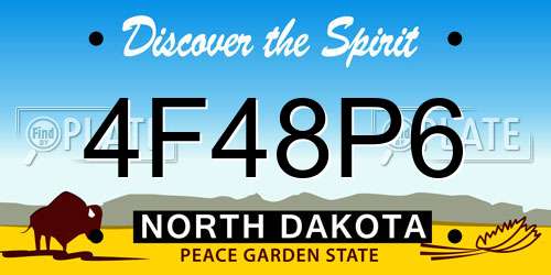 4F48P6 North Dakota License Plate
