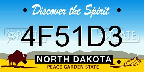 4F51D3 North Dakota License Plate
