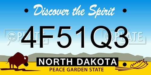 4F51Q3 North Dakota License Plate