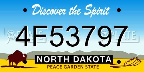 4F53797 North Dakota License Plate