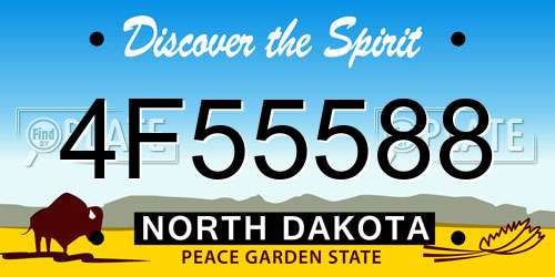4F55588 North Dakota License Plate