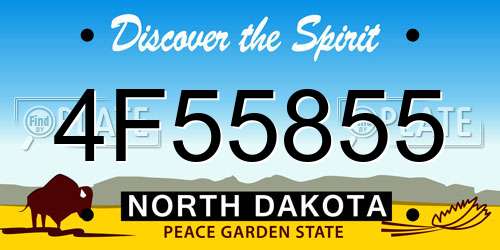 4F55855 North Dakota License Plate