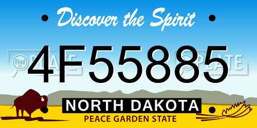 4F55885 North Dakota License Plate