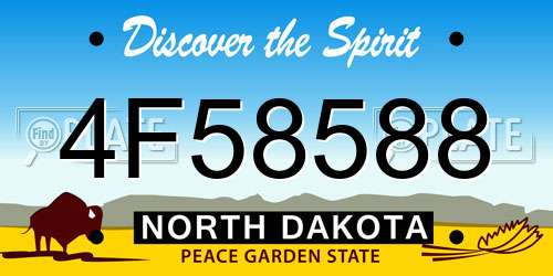 4F58588 North Dakota License Plate