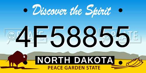 4F58855 North Dakota License Plate