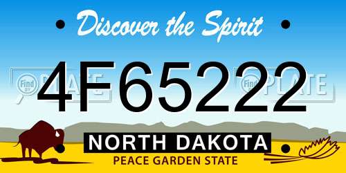 4F65222 North Dakota License Plate