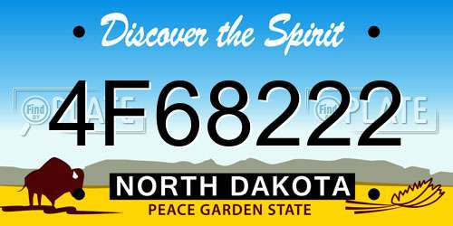 4F68222 North Dakota License Plate