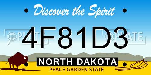 4F81D3 North Dakota License Plate