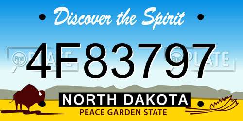 4F83797 North Dakota License Plate