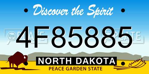 4F85885 North Dakota License Plate