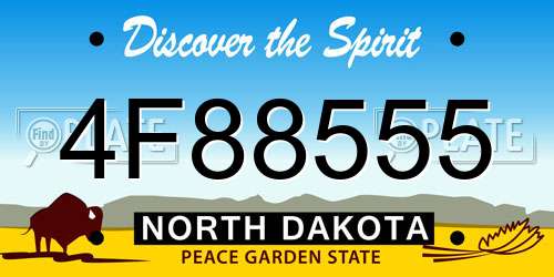 4F88555 North Dakota License Plate