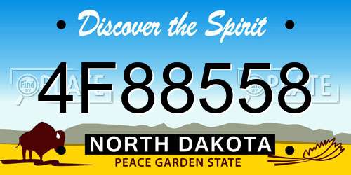 4F88558 North Dakota License Plate