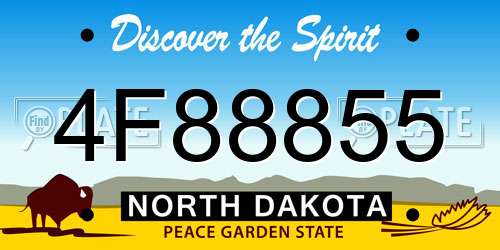 4F88855 North Dakota License Plate