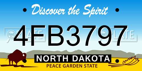 4FB3797 North Dakota License Plate