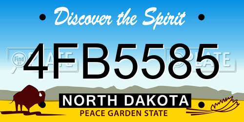 4FB5585 North Dakota License Plate