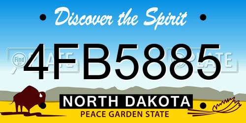 4FB5885 North Dakota License Plate