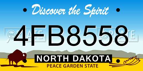 4FB8558 North Dakota License Plate
